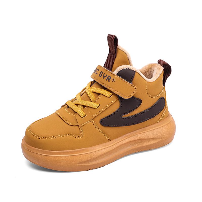 Velcro High-Top Cotton Snow Boots for Teens - Warm Winter Shoes for Older Kids