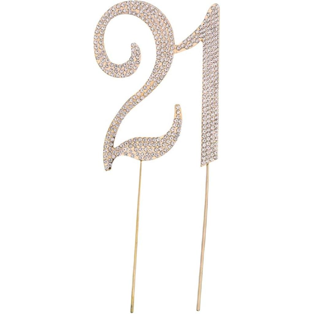 VALICLUD Rhinestone Cake Topper for Birthday Anniversary Elegant Silver Decoration Reusable for Parties and Celebrations
