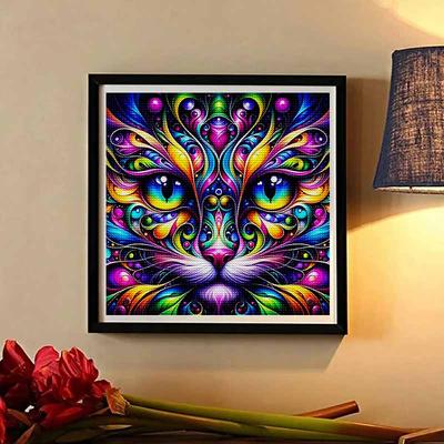 Neu eingetroffen 5D DIY Vollkreis Diamantmalerei "Bunte Katze" Stickerei Kreuzstich Heimdekoration Geschenk