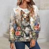 Cute Animal Cat Dog round-neck sweatshirt 3D Print Women Streetwear Autumn Fashion Sweatshirts Pullovers Woman Clothing