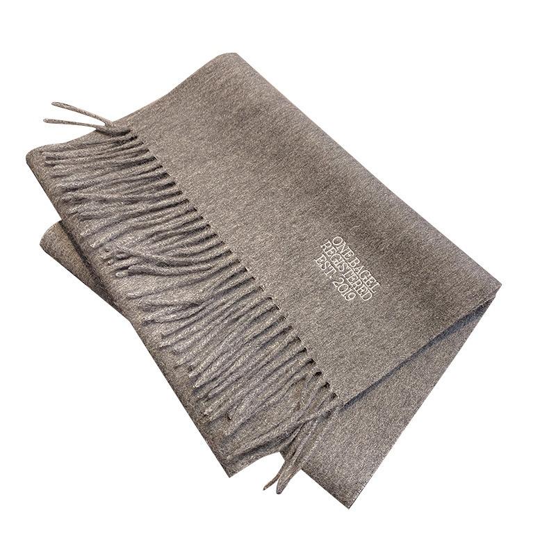 Solid Color Embroidered Wool Scarf Women's Winter New High-end Retro Versatile Scarf