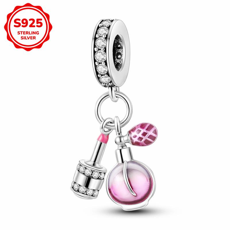 925 Silver travel Airplane and luggage Charms Beads Fits 3mm Bracelet Necklace DIY Women Jewelry Gifts