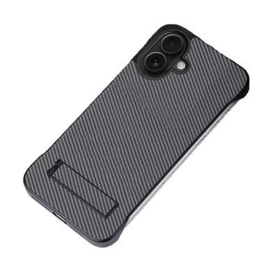 Anwendbar auf iPhone16 Rahmenloses Kohlefaser-Muster Handyhülle Einfach 14 Apple 15 Promax Halterung PC Hart