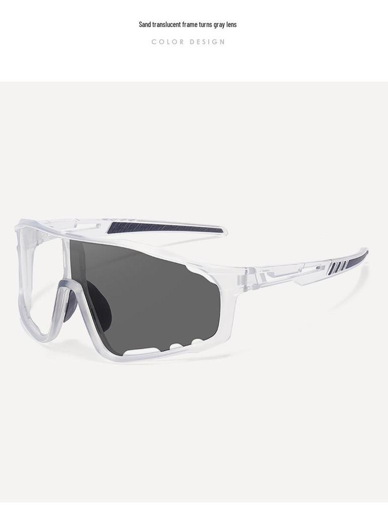 Photochromic Unisex Cycling Sunglasses: Windproof & Dustproof Large Frame Goggles