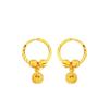 Pure 18 K Gold Color Shiny Simple Transport Beads Earring Jewelry for Women Bride Never Fade Jewelry Birthday Wedding Gifts