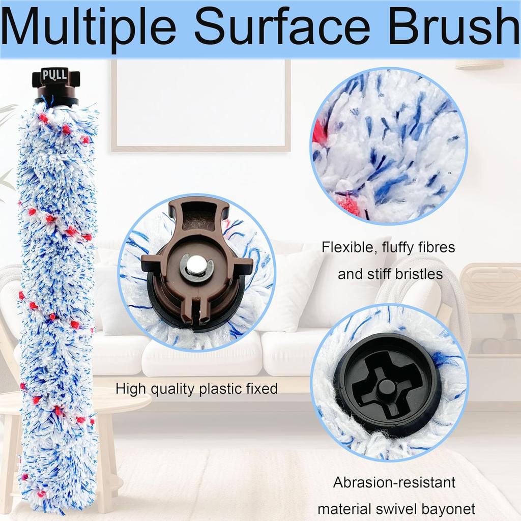 Replacement Parts for Bissell CrossWave 2024 Model 3888A Vacuum 4 Brush Rolls, 2 Vacuum Filters, 1 Cleaning Brush