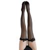 Sexy underwear backing sexy black silk sweet bow lace knee socks women's stockings