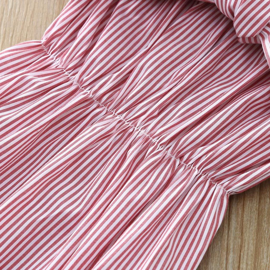 Neugeborenes Kleinkind Baby Mädchen Schulterfrei Gestreifter Strampler Body Stirnband Outfits