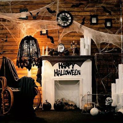 1pc-Halloween Decoration Cloth Black Lace Halloween Spider Web Ghost Party Decoration Cloth