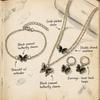 Exquisite and Luxurious Butterfly Pendant Necklace and Bracelet Set, Unique High-End Oil-Drip Earrings