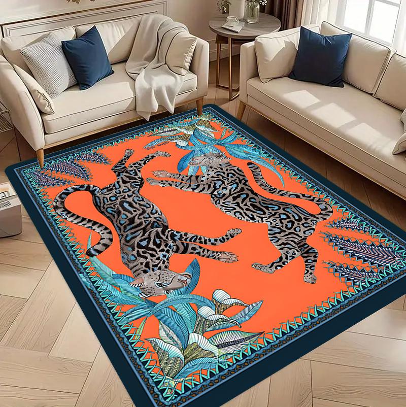 Wild Animal Carpet Mat Rug Home Decoration Living Room Bedroom Floor Decor Leopard Jaguar Style Non Slip Rugs Rugs for Bedroom