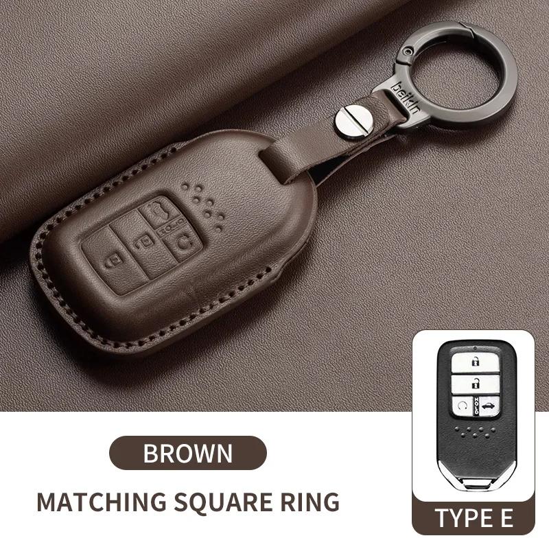 For Honda Civic 11th 2022 for Honda Civic Accord HR-V CR-V 2023 Key Fob Shell Accessories Leather Car Folding Key Cover Case