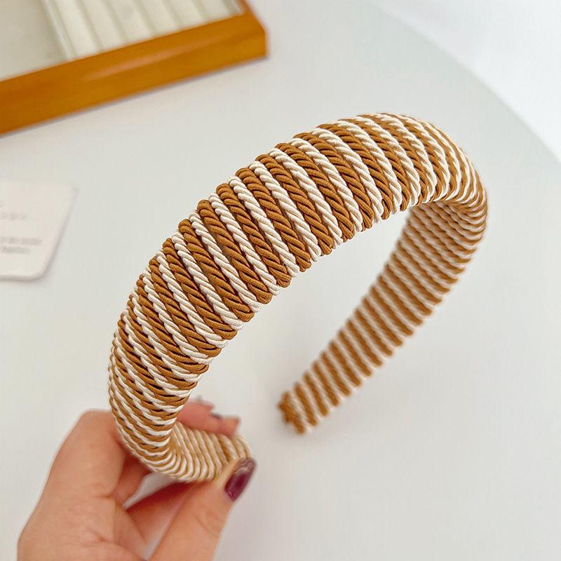 

Простая полосатая повязка на голову из губки, модный широкий женский аксессуар для волос 16.5*3cm