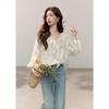 Mishow Women's Lace Ruffle V-Neck Blouse