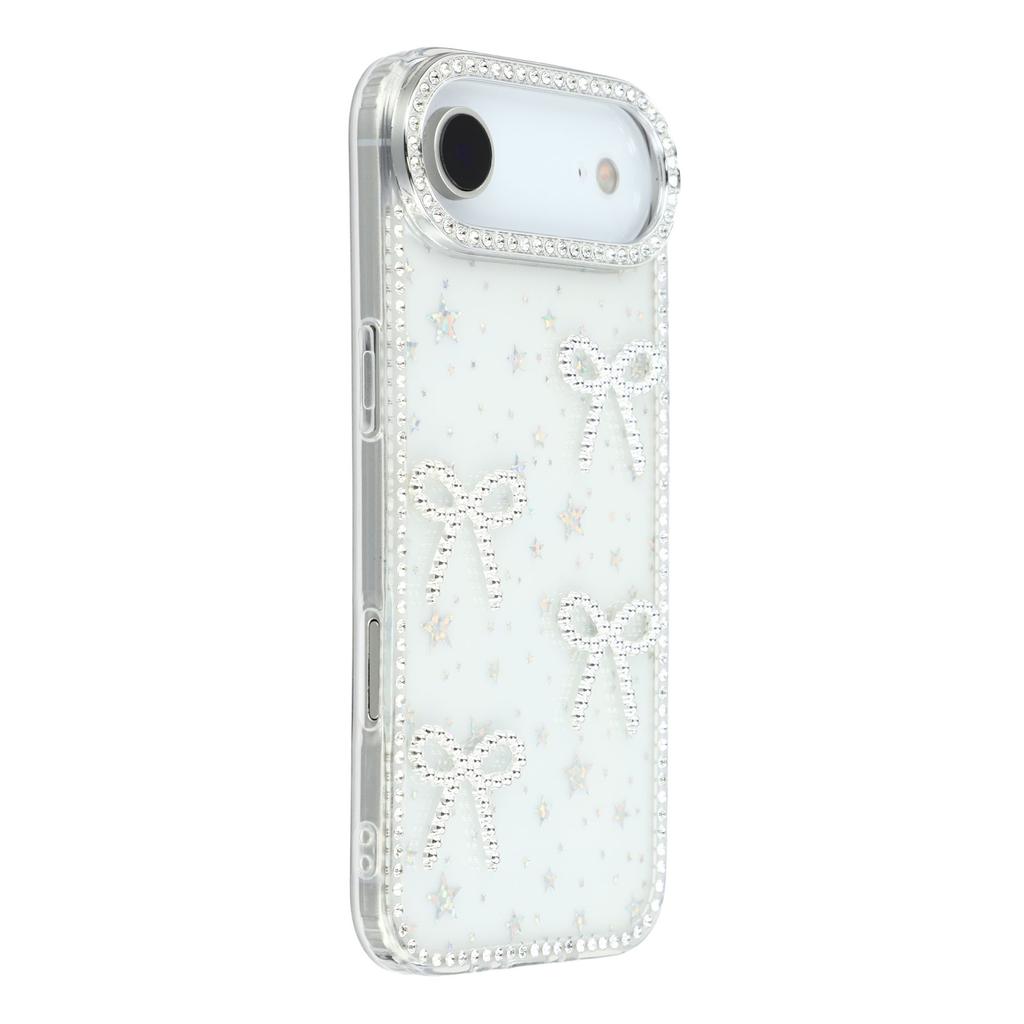 For iPhone Air Case Rhinestone Edge Butterfly Bow Decor TPU+PC IMD Phone Cover