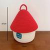 Cotton Knit House-Shaped Storage Basket With Lid Desktop Organizer Jewelry Makeup Cables Books
