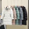 Women Autumn Winter Soild Color Thicken Outwear Cotton Padded Hooded Warm Long Jacket Coat