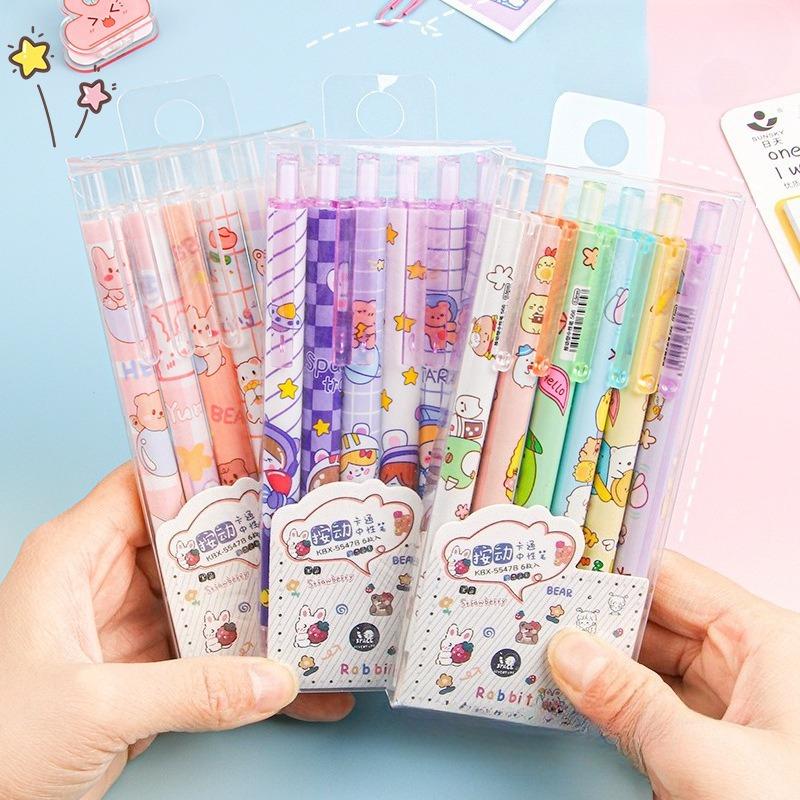4Pcs Cute Kawaii Neutral Pen, Stationery, Office Accessories, School Supplies Cute Fashion Office Supplies Student Stationery Gif