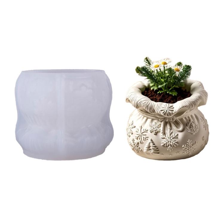 

Silicone Lucky Bag Shaped Mold For Resin Art Concrete Jewelry Container Making And Decorative Succulent Planter Design 1