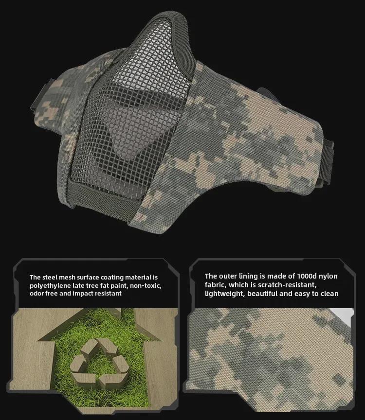 Outdoor Cycling Breathable Steel Wire Tactical Mask for CS Field Protection