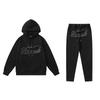 Men Women Couple Hooded Sweatshirt Jogger Set Cotton Linen Blend Streetwear Casual Outfit