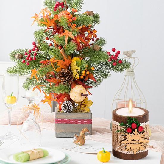 Vánoční svícen Dřevěný Veselé Vánoce Svícen na čajovou svíčku Slavnostní dekorace Vánoční svícen na čajovou svíčku pro sváteční dárek Dekorace na novoroční párty