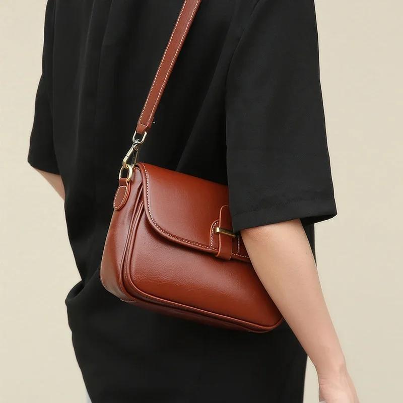 Damen Schultertasche aus echtem Leder Luxus Designer Taschen für Damen Mode kleine quadratische Umhängetasche