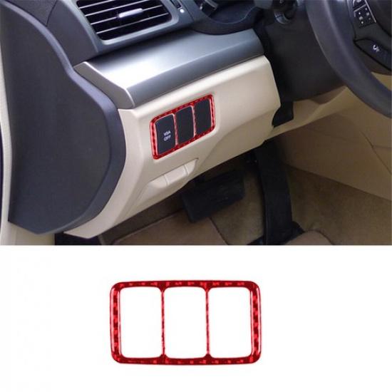 Red Carbon Fiber Interior Headlight Control Cover Trim For Acura TSX 2009-2014