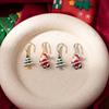 Festive Cartoon Santa Claus Stud Earrings Allergy Resistant Alloy Christmas Accessories For Kids Adults