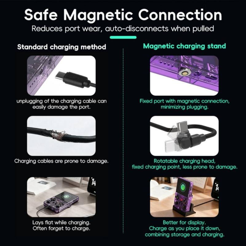 Ergonomic Charging Base For R36S Game Console Magnetic Chargers Dock Ideal For Display And Daily Use
