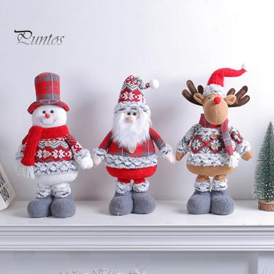Weihnachten Plüschpuppe Ornament Einziehbares Bein Gefüllt Stehender Weihnachtsmann Schneemann Rentier Plüschtiere Zuhause Urlaub Party Tischdekoration Neu