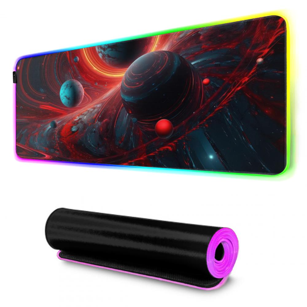 AI art painting Mouse Pad RGB Gaming Mousepad Big LED Pad PC Desk Mat Luminous Mouse Pad Large Keyboard Mats Table Rug With