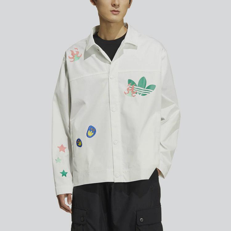 adidas Originals SS22 Logo Cartoon Print Long Sleeve Sports Jacket HP0116