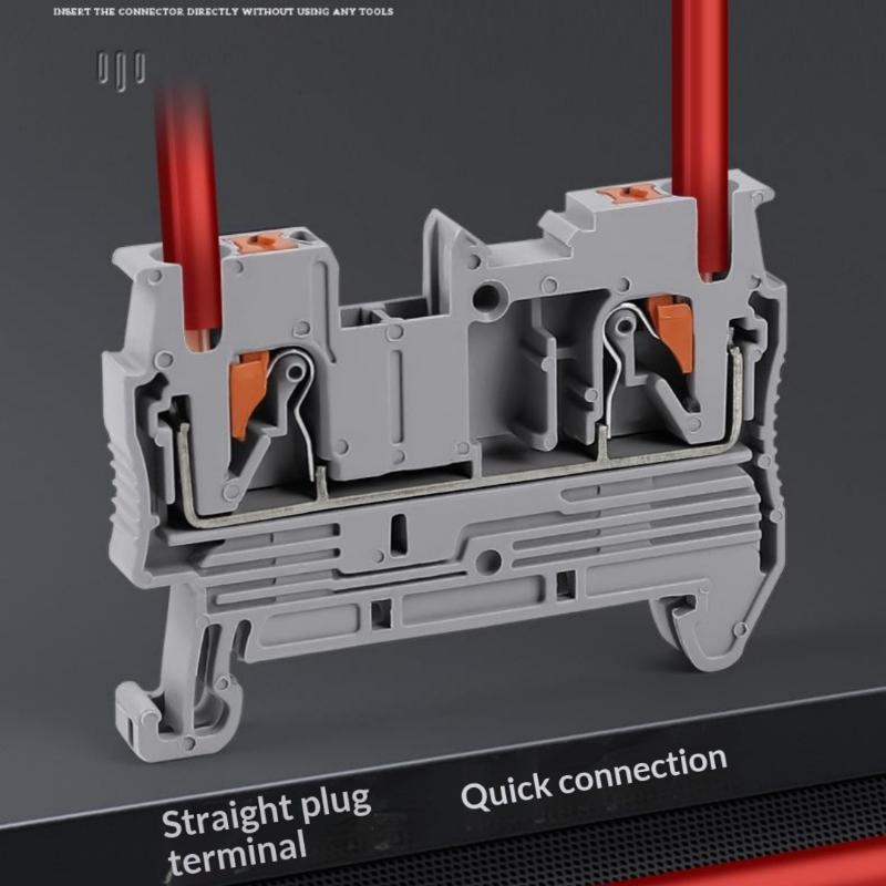 PT2.5 Push-in Terminal Block 1Pcs Anti-corrosion Electrical Cable Connector DIN Rail Type for Outdoor Wiring Projects