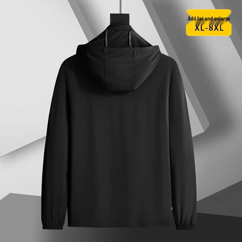 Dibinze Men's Plus Size Detachable Hood Ice Silk Breathable Summer Jacket