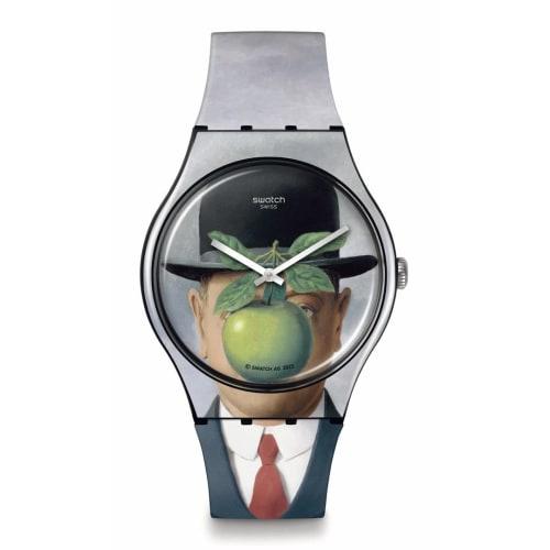 Swatch LE FILS DE L'HOMME BY RENE MAGRITTE ART JOURNEY 2023 SUOZ350 Black Watch