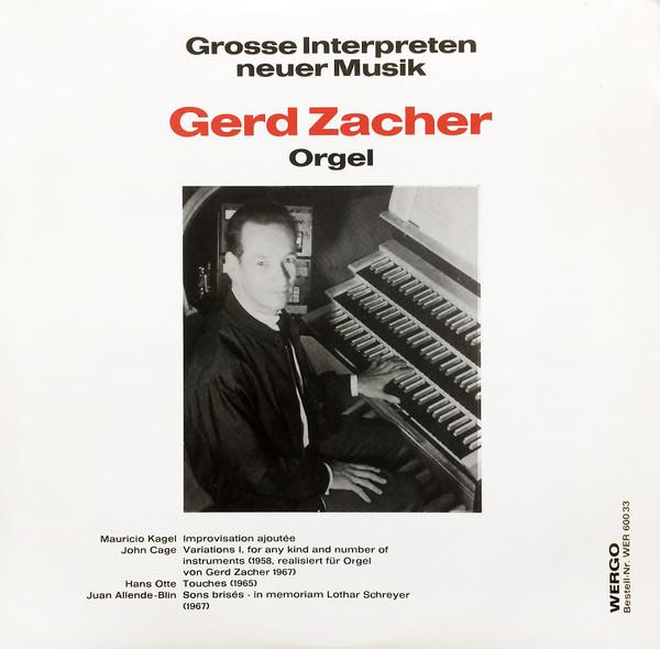 

LP Record GERD ZACHER - Orgel WER60033 WERGO 1967 Germany Classical Used