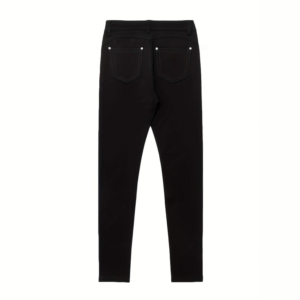 Schwarze Nietendesign Skinny Jeans - Europäischer & Amerikanischer Stil
