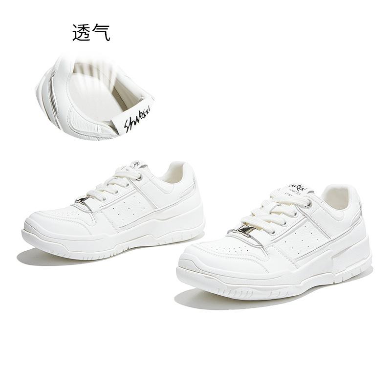 

Leather little white shoes women s spring new platform shoes sports loose board shoes casual versatile flat women s shoes 35 бежевый