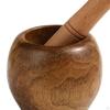 Wood Mortar with Pestle Decorative Kitchen Gadget Crusher Manual for Spices
