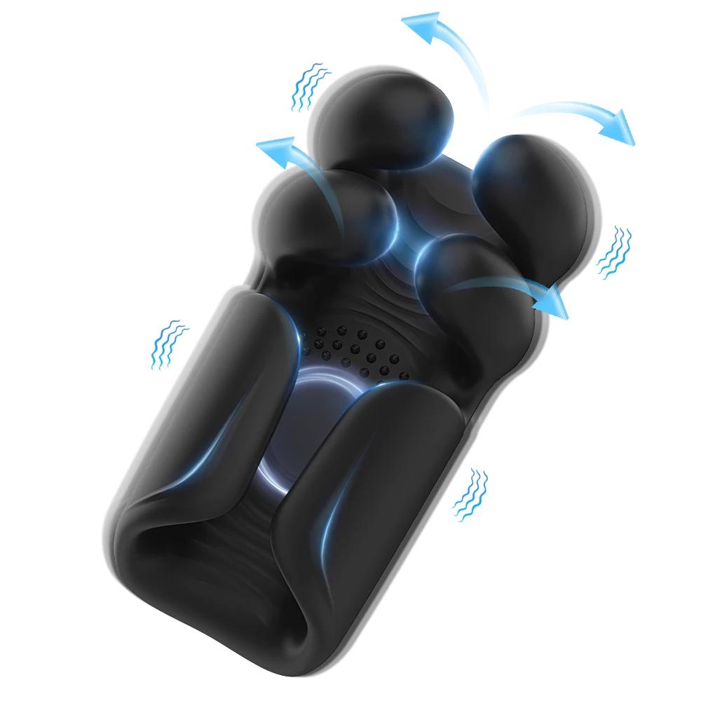 Masturbatore Esercitatore Stimolatore Glande Massaggiatore Allenatore Ritardo Picchiettare Pizzicare Vibrazione Stroker Pene Giocattoli Sessuali Per Uomini 18+
