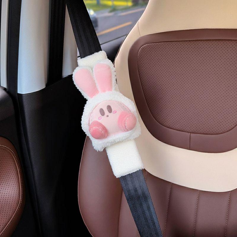 

Car Seatbelt Shoulder Pad Kirby Doll Car Cartoon Seatbelt Protector Universal for All Seasons White Rabbit Kirby Shoulder Pad [Single]