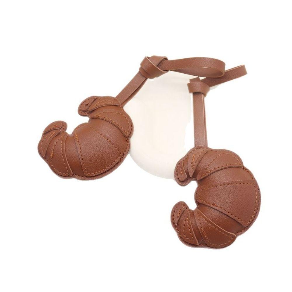 Car Keyring Croissant Keychain PU Leather Bag Pendant Multi-color PU Leather Hanger  Car Accessory