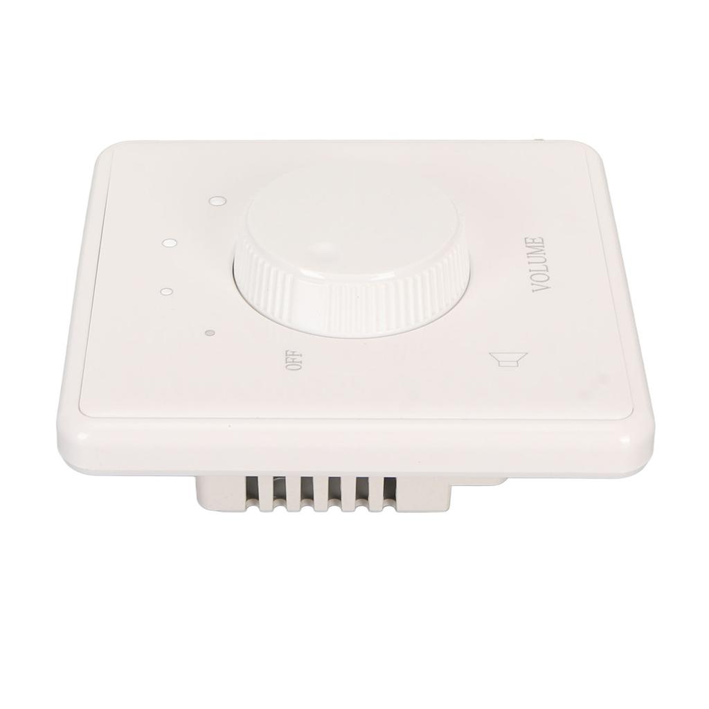 Wall Mount Volume Control Knob 10W Volume Control Wall Plate Rotary Knob Volume Controller for Home Speakers White