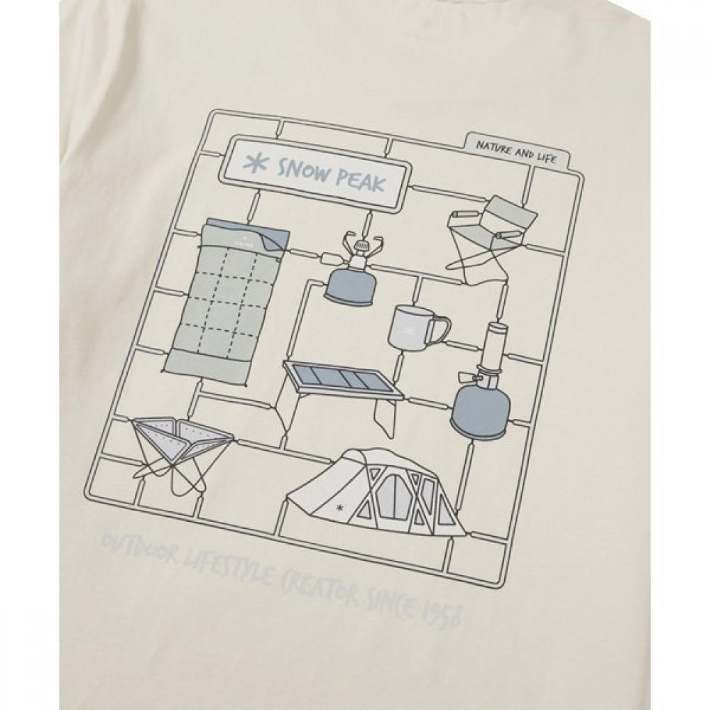 Snowpeak UniSex S S T ShirT Camping Gear buTTer Ivory gS S26mufTS78 Xl