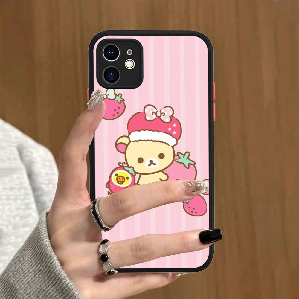 Rilakkuma Anime Cute Cartoon For IPhone 11 12 13 14 15 16 Pro Max Plus X XS MAX Shockproof Matte Back Cover