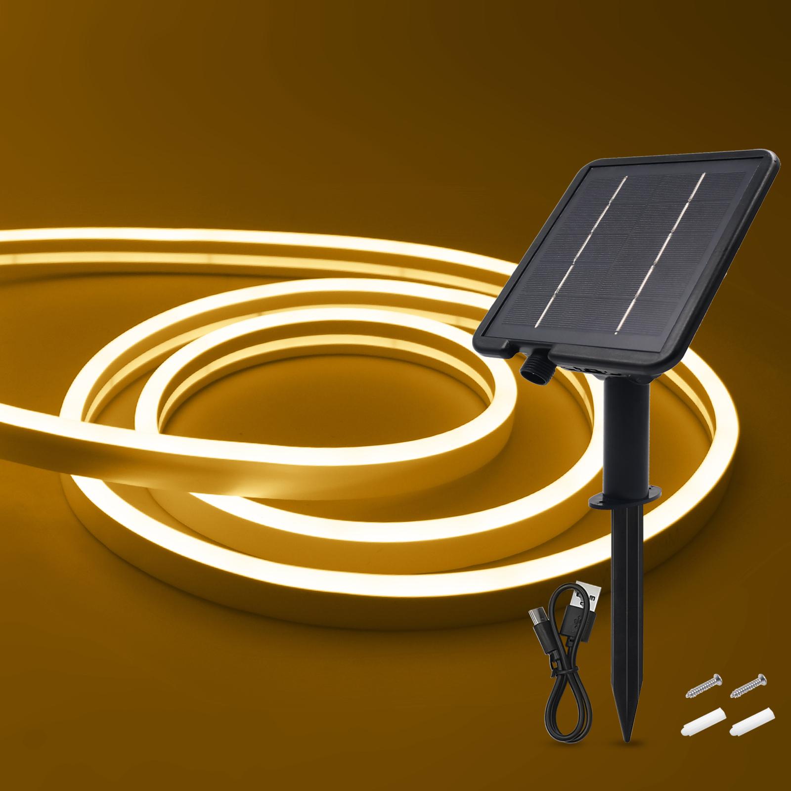 

Solar Neon LED Strip IP68 Waterproof DC 24V 2835 120LEDs/m Flexible Tape White/Warm White Neon LED Light Strip for Home Garden 0.5m теплим білим кольором