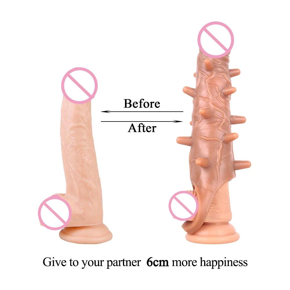 Penis Extender Sex Tooys for Man Vibrator Sex Toys 18 Erection Ring for Men Men's Special Condom Cock Sleeve for Penis