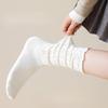 Calf Socks for Women In Autumn and Winter, Long, Hollow, Loose Lace, High, Black Ear-trimmed, Boneless Cotton Socks