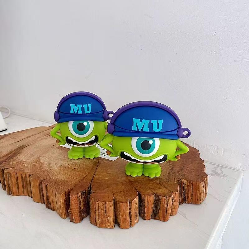 Pro AirPods Pro2 4 3 2 1 Pro Pouzdro na sluchátka 3D Monsters University Mike Silikonové Ochranné s přívěskem Kryt krabičky na sluchátka